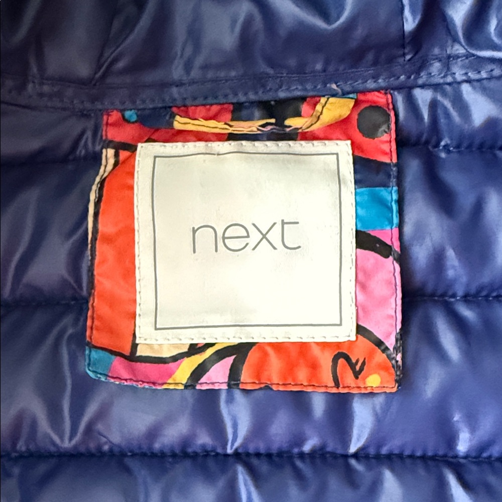 Next Blue Puffer Jacket with Colorful Patch - Picture 2 of 8